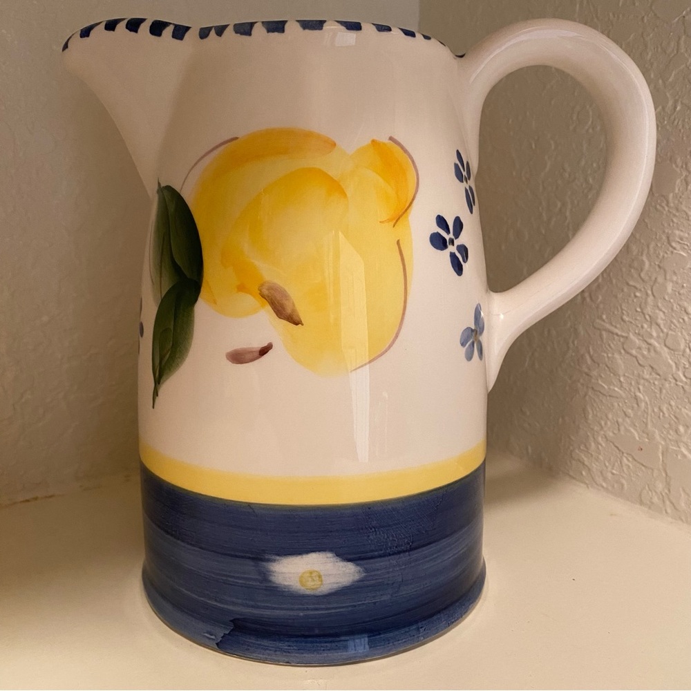 Large Pitcher Hand Painted Made In Italy